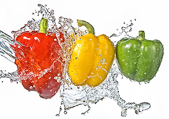 Cleansing/sterilization technology for fresh cut vegetables