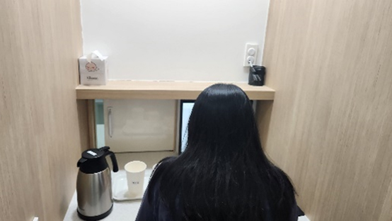 관능검사 시료 확인 창구 